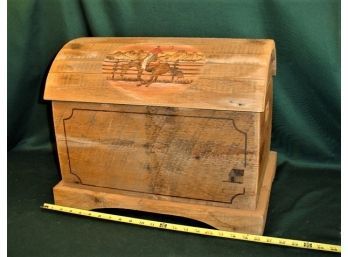 Antique Western Wood Dome Top Decorated Box, 19'x 13'x 15' High  (78)