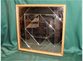 Wood Framed Abstract Mirror, 19'x 19'  (35)