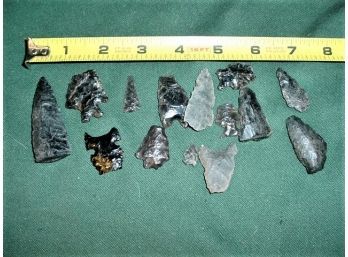 14 Obsidian Points And Shards, Whitmore And Fall River Mills  (251)