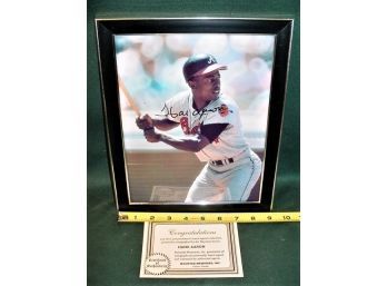 Framed Hank Aaron Autographed 8'x 10' Photo   (261)