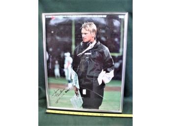 Framed Autographed Coach John Gruden Photo, 16'x 21', Cracked  Glass  (43)