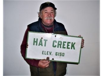 Antique Porcelain 'Hat Creek' US Forest Service Sign, 24'x 12'  (159)