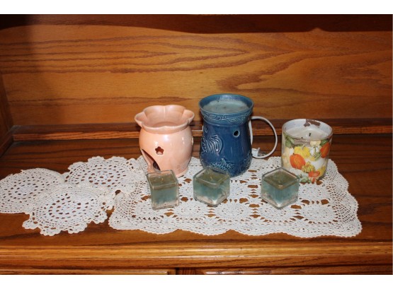 Aroma Candles (one Electric) & Doilies  (119)