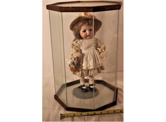 Nippon Porcelain Doll In Glass Case, 11'x 15'   (3)