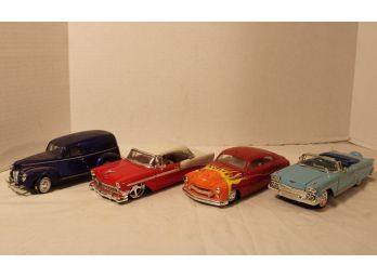 4 Model Cars - 1940 Ford Del Sedan (Jada), 1956 Chevy BelAir, 1940 Mercury, 1968 Chevy Impala, 1:24   (28)