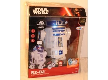 Large Disney Star Wars R2-D2 Interactive Robotic Droid In Box, Sound, 18'High   (88)