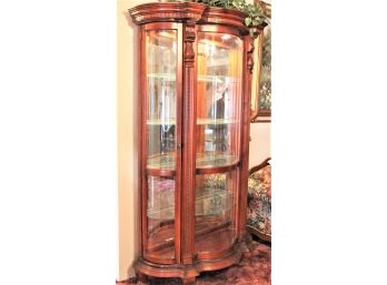 Cherrywood Tall Serpentine Glass Front With Curved Glass Sides, China Cabinet, 50'x 19'x 81'H (171)