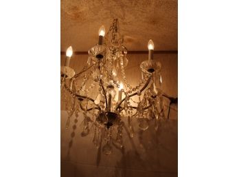 Hanging 6 Arm Crystal Glass Chandelier, 24'x 34' Tall   (97)