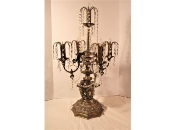 Impressive Table Lamp With Glass Faceted Beads, 17'x 31'H    (5)