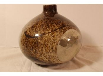 Handblown Glass Cased Glass Vase With Medaillions  (82)