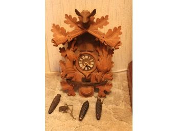Black Forest German, Thorens, Switzerland 3 Weight Hunter Coukoo Clock  (169)