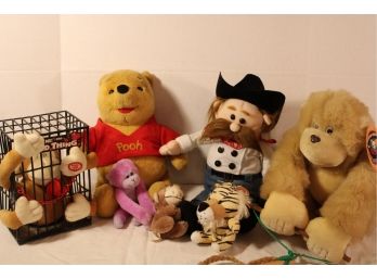 7 Plush Animals & Cowboy (one Battery Operated)  (69)