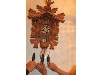 Wood Hunter Coukoo Clock, 3 Weight Dancing Figures,, 16'x 24'H   (138)