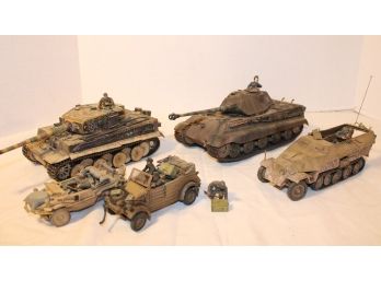 5 Model Toy Military Transports Including  2 Tanks (one Unimax)   (30)