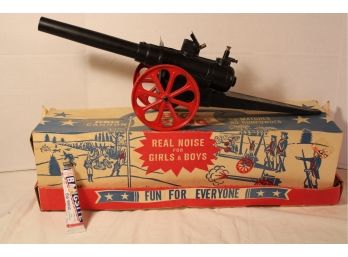 Working Cast Iron 'Big Bang' Cannon In Box With Fuel, 24' Long  (22)