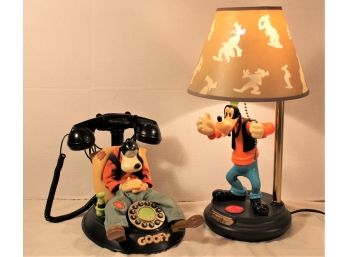 Goofy Figural Animated Talking Telephone (Segan) & Goofy Animated Table Lamp, Disney  (83)