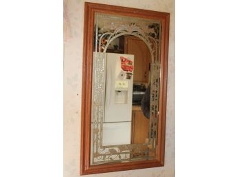 Oak Framed  Decorative Wall Mirror, 22'x 39'   (184)