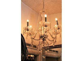 Hanging Crystal Glass Chandelier, 6 Arm, 23'w X28'H     (183)