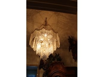 Hanging Lighted Crystal Glass Ceiling Chandelier, 16' Dia X 21'H   (161)