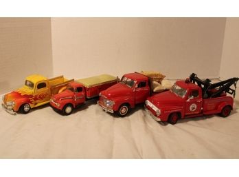 4 Model Pick Up Trucks - 1940 Ford, 1951 Ford, 1953 Chevy(Gearbox), 1953 Ford Tow Truck   (29)