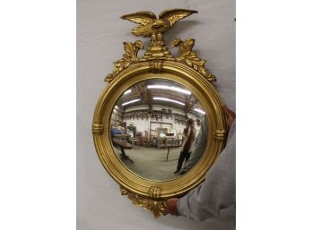 Convex Mirror In Gold Gesso Eagle  Frame, 24'x 35'  (42)