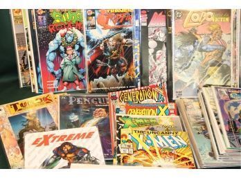 68 Valient, Marvel, DC, & Malibu Comic Books And Stickers  (139)