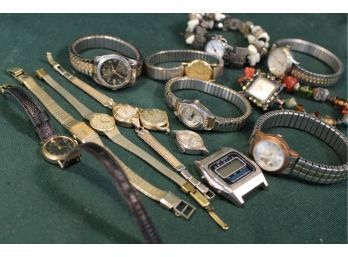 Group Of 14 Assorted Men's & Women's Wrist Watches   (230)