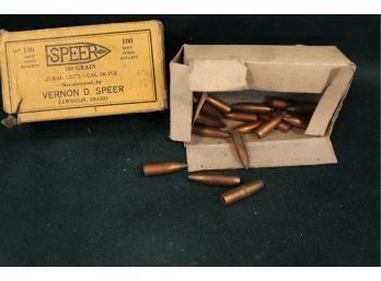 Antique Box Speer Bullets In 4' X 2' Box    (111)