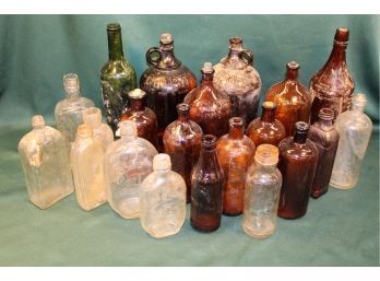 21 Assorted Bottles - Clorox With Corks, Old Quaker, F.w. Fitch Co, More   (103)