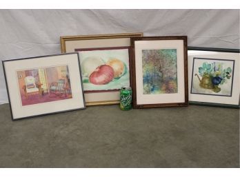 4 Framed And Matted Joanna Vera, Jean Gifford, Deannie Watercolors, 17'x 15' -13'x 12'   (35)