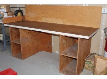 Work Bench, 80'x 30'x 32'H W/17' Back Splash, Home Made   (87)