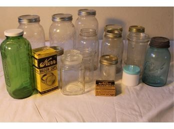 Assorted Ball & Kerr Mason Jars, Lids And Caps, Water Bottle    (64)