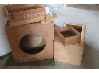4 Wooden Boxes - Incl Speaker Box   (320)