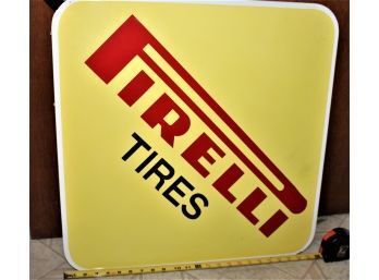 Pirelli Tires 2 Sided Porcelain Advertising  Sign, Porcelain Metal, Made In Italy, 24'x 24'  (116)