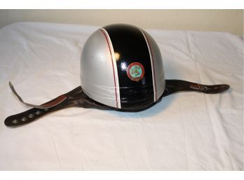 Antique English Cromwell Motorcycle Helmet, 'Quocunque Jeceris Stabit', Size 7 1/8, 112/2   (16)