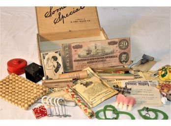 Vintage Gags, Puzzles, Games & Tricks In 'Something Special' Cigar Box  (121)