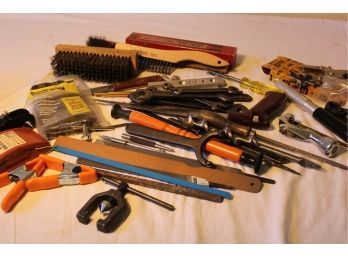 Assorted Hand Tools, Wire Brushes, Clamps, Plane, Punch, More  (71)