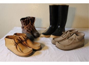 4 Pr Men's Footware - LL Bean Boots W/vibram Soles, Grey Shoes Size 10W, Rain Boots (8), Shoes   (109)