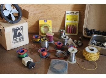 Spools Of Wire, Solder, Butane Chargers, Connectors, Rotron Cooling Fan   (324)