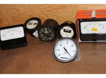 Assorted Gauges - Amperes, Cycles/seconds, Manifold Pressure, Cycles In Hg, Volts  (314)