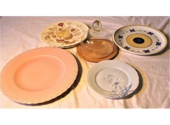 Vernon Kilns 14' Platter, Copenhagen German 9' Plate, Cheese Dome, More  (80)