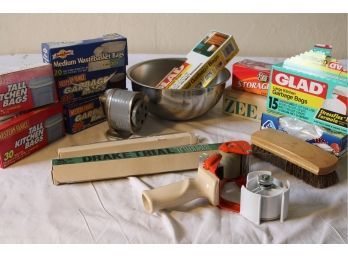 Food Storage Bags, 'Drake Trial' & Other Glass Tubes For Wine, Tape Dispenser, Pencil Sharpener (326)