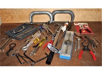 Tools - C Clamps, Lg Screwdriver, Torque Wrench, Vice Grips, Pliers, Wrenches, Gauges, More  (128)