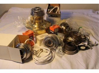 Vintage Alladdin Parts - 4 Electric Converters, Wicks, Burner, More  (43)