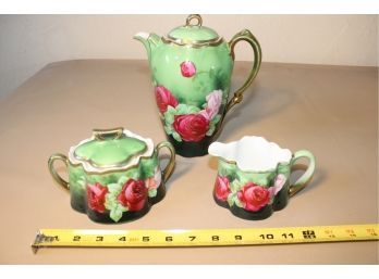 Bavaria & Royal Vienna Teapot, Sugar & Creamer, Artist Signed  (26)