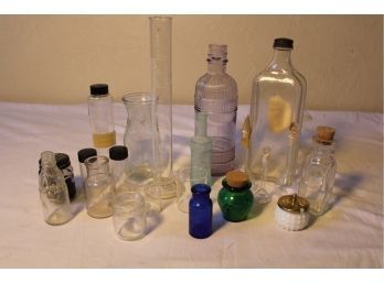 Vintage Bottle Lot Including Lab Glass   (56)