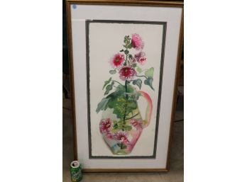 Large Watercolor In Very Nice Frame, 24'x 39'  (42