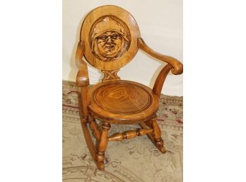 Restored Carved Oak Monk  Rocking Arm Chair World's Fair 1904?