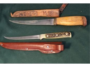 2 Fillet  Knives - Marttini Suomi, Finland Filet Knife & Schrade 167 UTT    (312)
