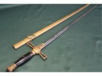 Masonic XIV Degree Sword And Brass Scabbard Springfield, Mass- Pre Or Civil War Era   (324)